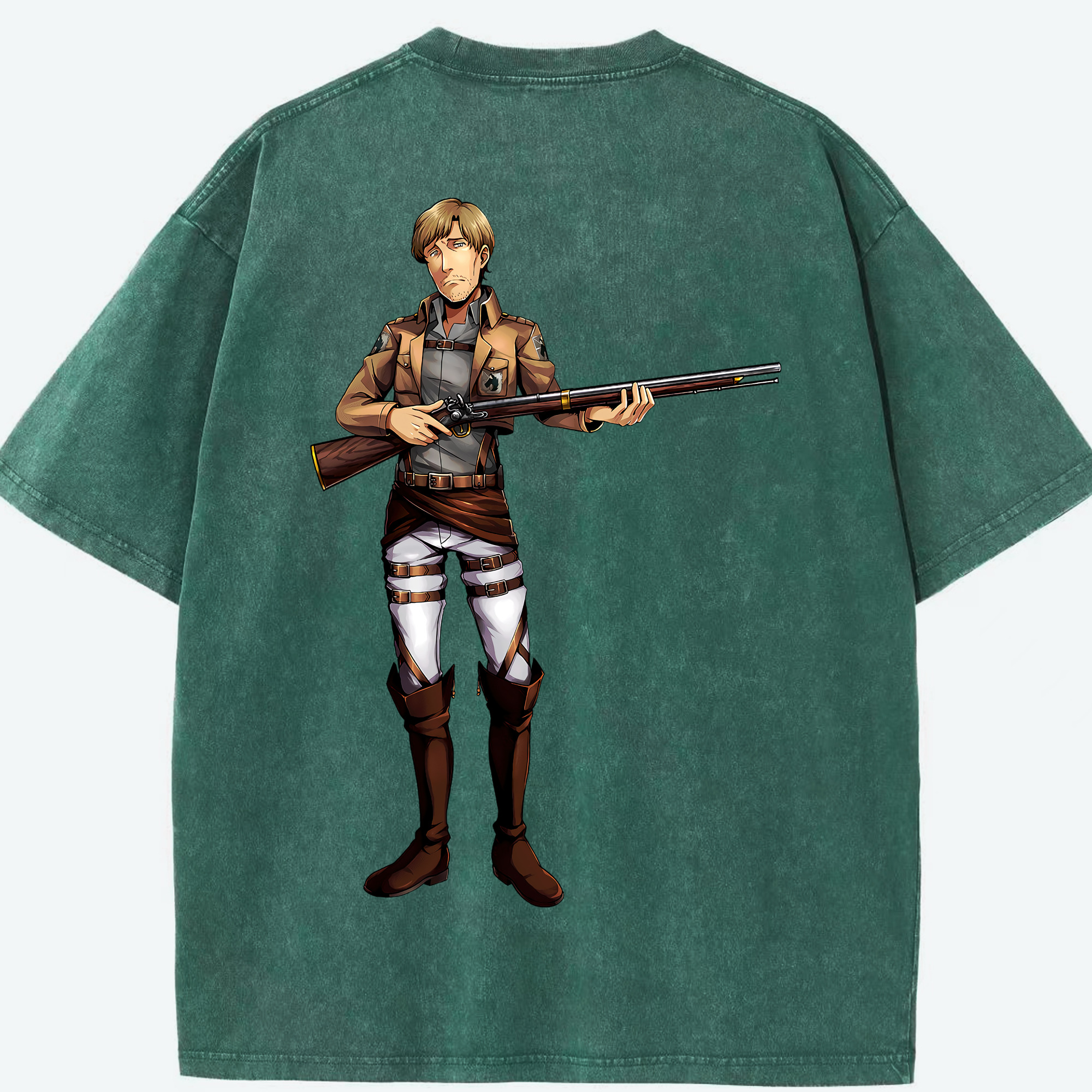 （画像用） 進撃の巨人 Attack on Titan 綿100% ヴィンテージ風 半袖Tシャツ（背面プリント）